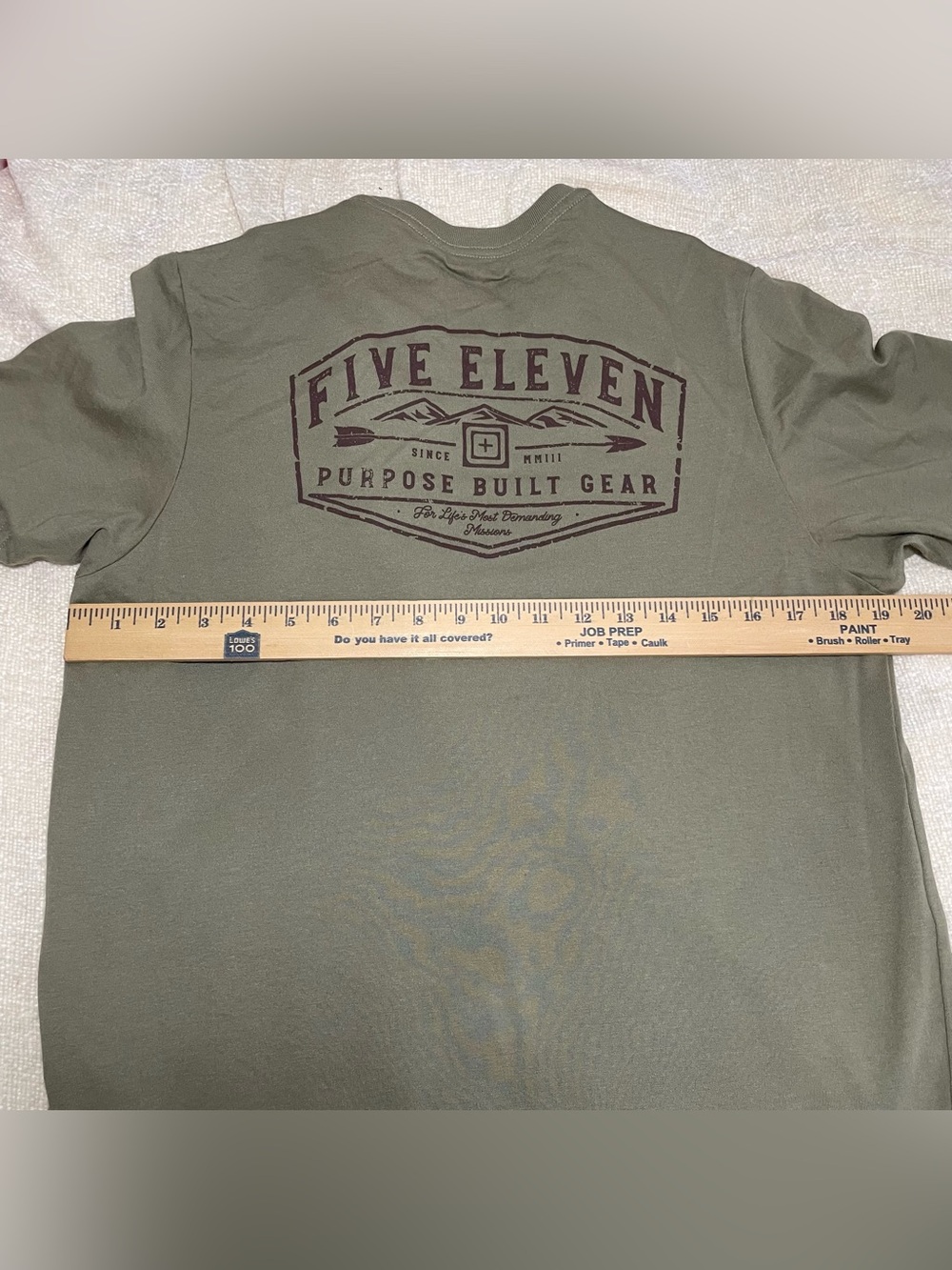 5.11 Tactical Men's Short Sleeve Tee — Olive size M - Picture 7 of 8